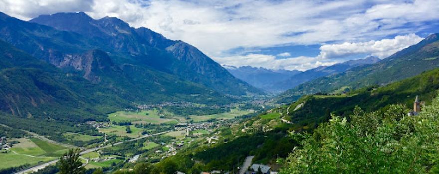 terrazza panoramica con antico torchio