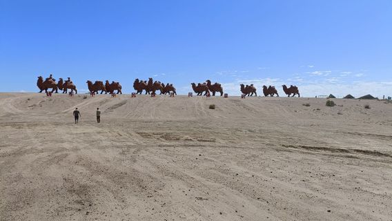 Camel Landmark Building in Dengkou County, Bayannur City, Inner Mongolia