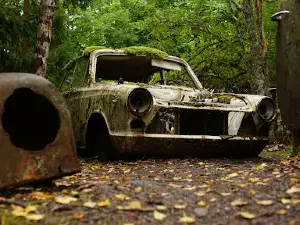 Ivan's junkyard car cemetery, Bastnäs