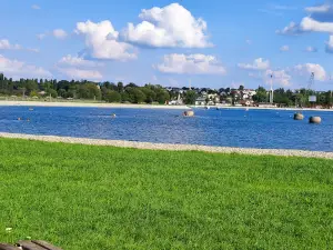 The caravan park lake
