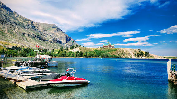 Waterton Lake Red Chair - Marina Point