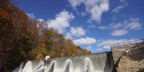 Lake Solitude Dam and Waterfall