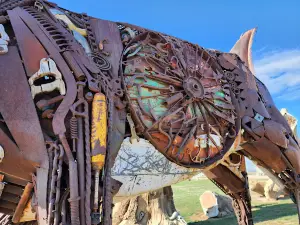 Whitetail Deer made of car parts
