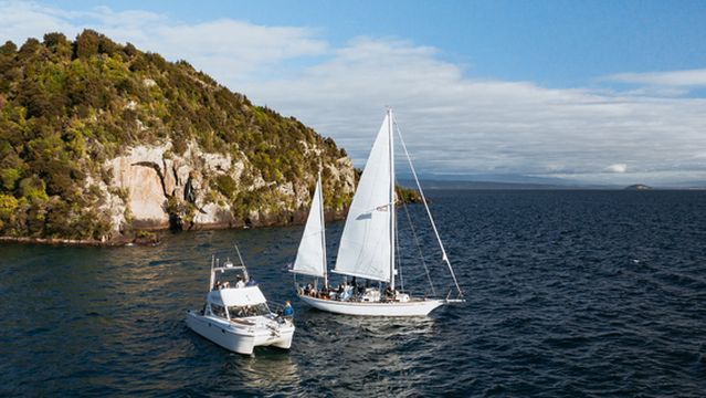 Sail Barbary eco-sailing to Maori Rock Carvings Taupo