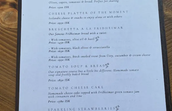Vínstofa Friðheima - winebar & restaurant