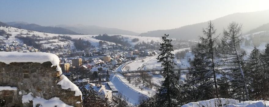 The ruins of the castle „Baszta” in Muszyna