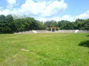Stadium in the city. Baturin