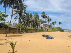 Old broken-down colonial buildings