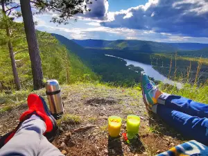 Panoramic location overlooking the Irkut R.