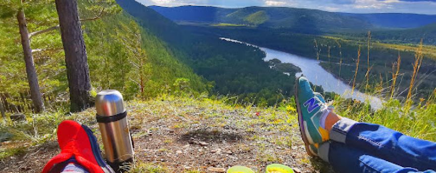 Panoramic location overlooking the Irkut R.