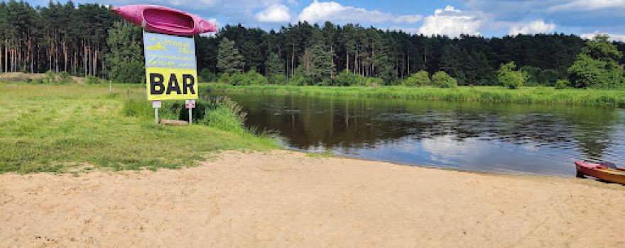 Przystań Pilica Kajaki Bar Plaża Pole Namiotowo Kamperow Spływy kajakowe Pilica Czarna Luciąża