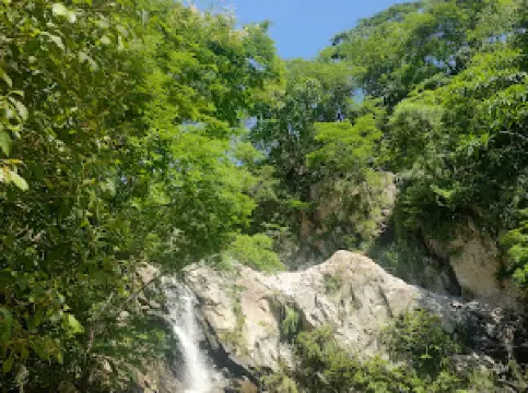 Waterfall with a swimming pool