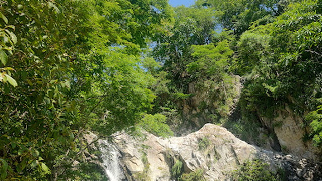 Waterfall with a swimming pool