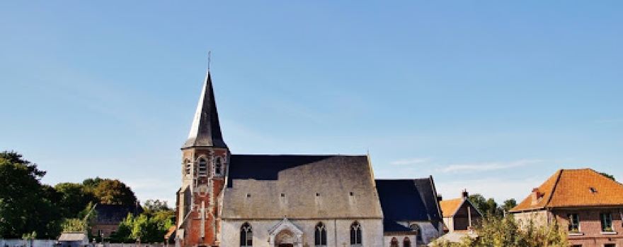 Église catholique Sainte-Austreberthe à Bours et son Cimetière