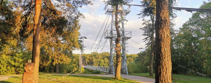 Suspension Bridge Over River Neman