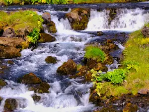Fossálar Waterfall