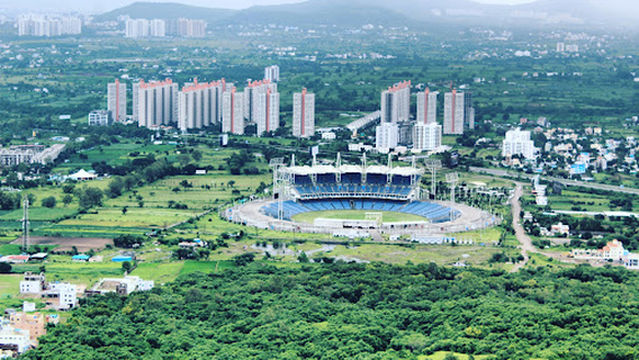 Pune Maharashtra stadium Mumbai Pune highway Gahunje