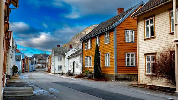 Lærdal parkering. Gamlebyen
