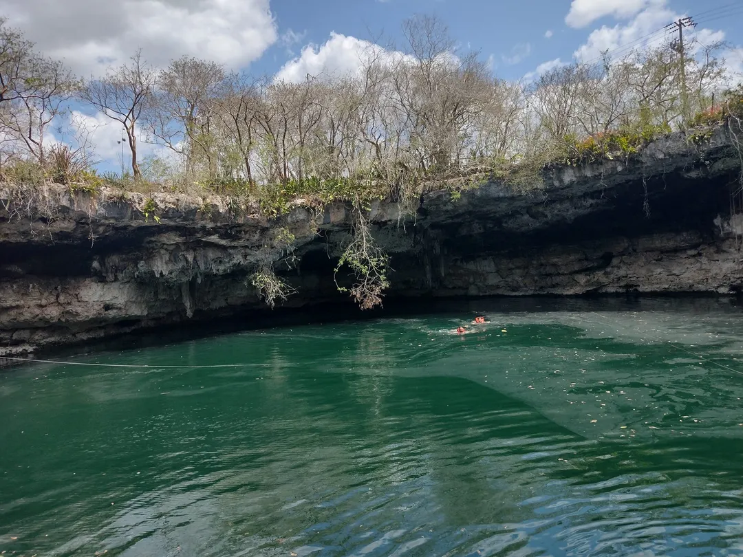 Swimming area inside Cenote Kikil