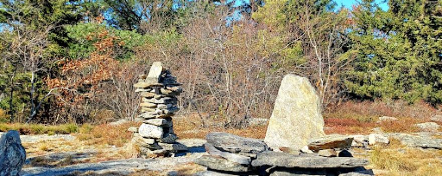 Temple mountain stone chairs