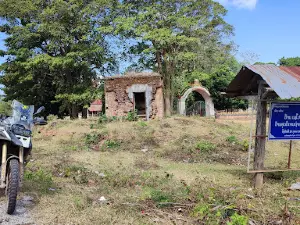Bomb-scarred Temple in Old Xepon