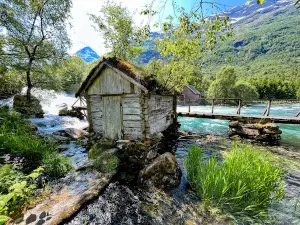 Laukifossen waterfall