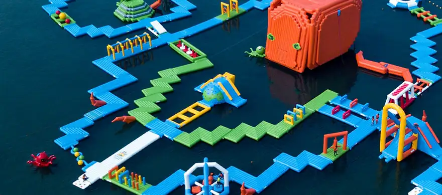 Inflatable Island Subic is a giant playground that floats right above the Subic Bay waters