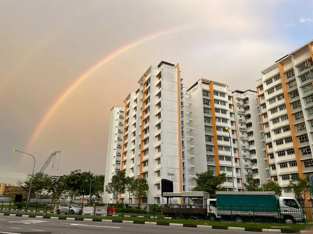 A beautiful rainbow over Pasir Ris station! Source: Bhanu Vadlakonda / unsplash