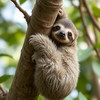 lazy sloth on the tree
