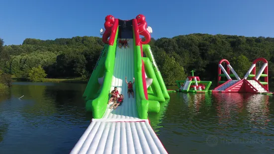 AquaZone Wipeout inflatable water park