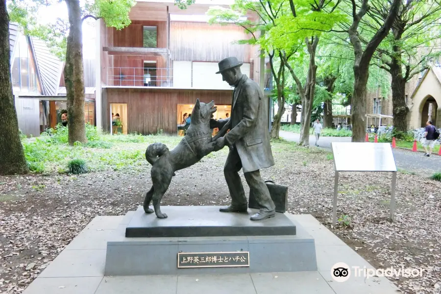 上野英三郎博士和忠犬八公雕像