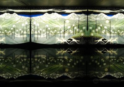 Shadow-cut picture, glass, music box museum of the world