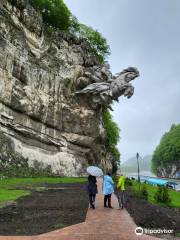 Statue Saint George Is Coming Out Off The Rock