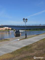 Pedestrian Bridge Across River Volkhov