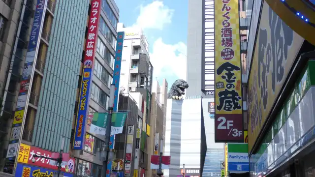鄰近新宿哥斯拉等比頭雕的酒店