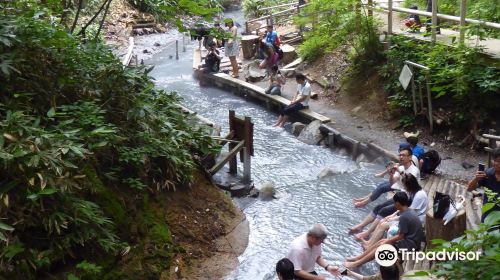 大湯沼川天然足湯