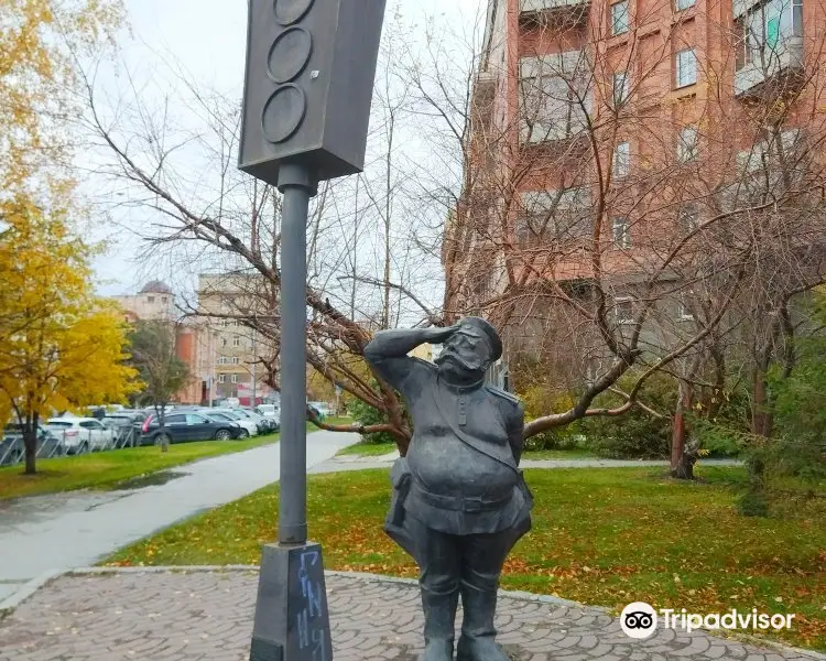 Monument to the first traffic light in Novosibirsk