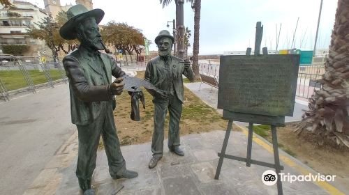 Estatuas de Santiago Rusinol y Ramon Casas