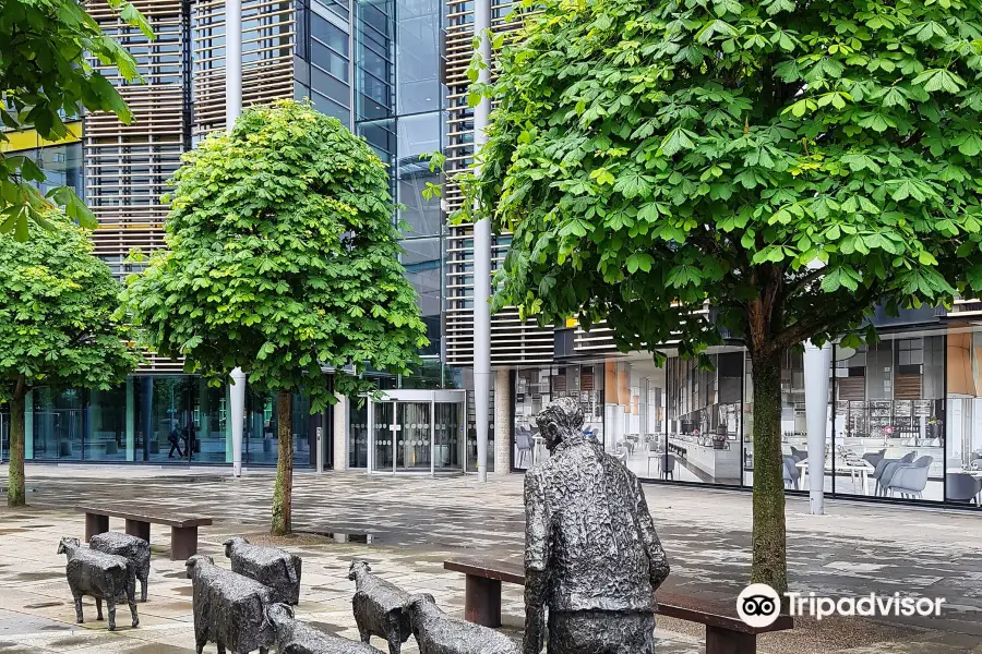 "Sheep On The Road" sculpture By Deborah Brown