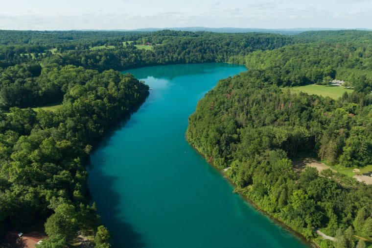 Warm summer at Green Lakes State Park in Manlius