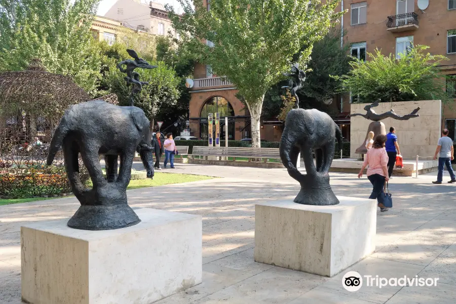 Hares on Elephants Sculpture