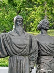 Monument to the founders of Cherepovets - Monks Feodosy and Athanasius