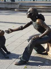 "Girl With Her Dog" Statue