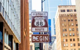 Historic Route 66 Begin Sign