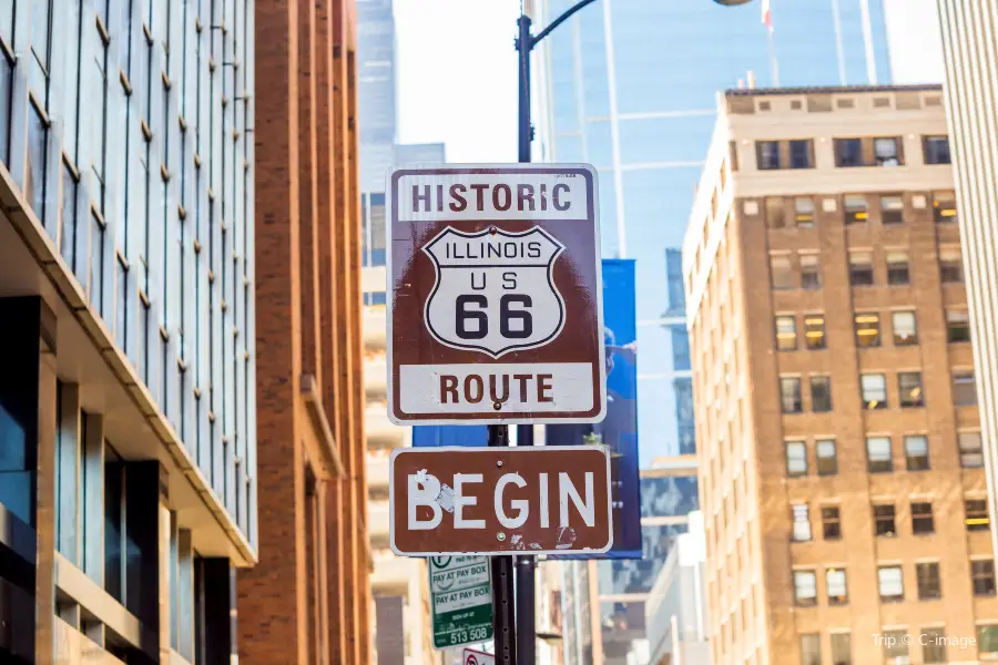 Historic Route 66 Begin Sign