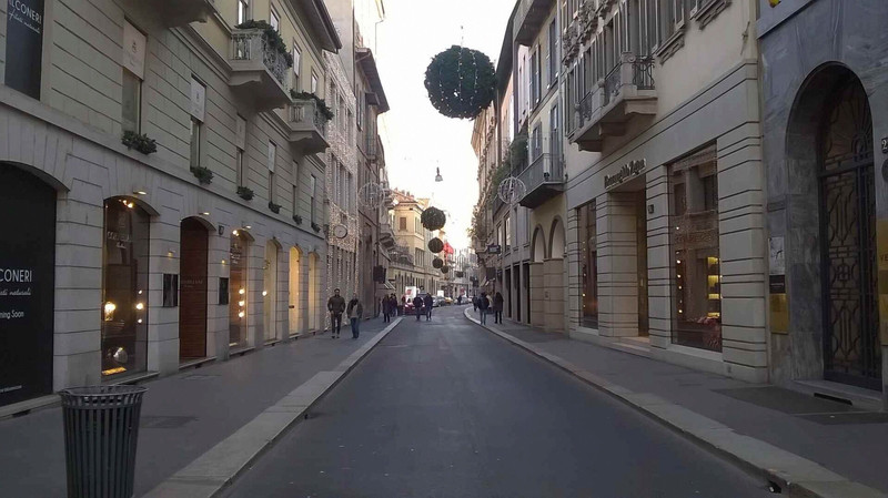 Milan,Italy Via Monte Napoleone Upscale Shopping Street. Window