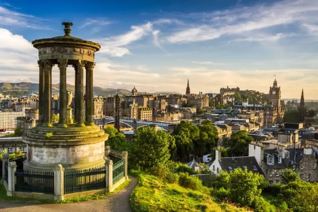 Panoramic Views Of The Whole City Edinburgh From Calton Hill