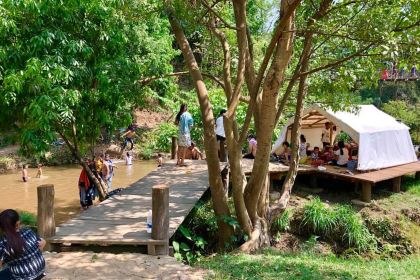 December Garden & Waterfall