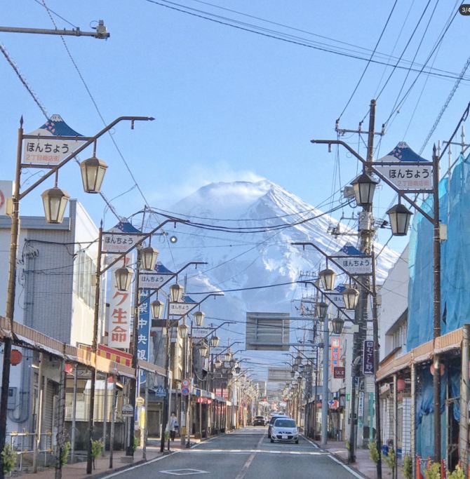 The closest town to Mount Fuji Japan
