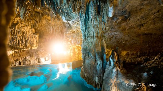 日本沖繩南部一日遊：玉泉洞+新原海灘玻璃船+瀨長島+知念岬